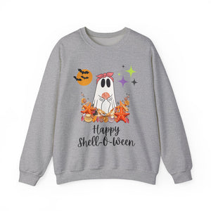 Happy Shell-O-Ween Halloween Women's Beach Sweatshirt for Shell Collectors and Beach Lovers