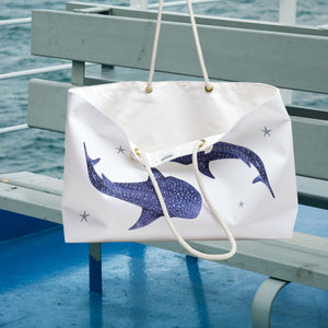 Whale Shark Beach Bag, Girls Trip Weekender Bag, Shark Tote Bag, Upscale Beach Bag