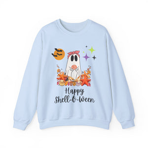 Happy Shell-O-Ween Halloween Women's Beach Sweatshirt for Shell Collectors and Beach Lovers