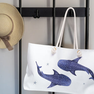 Whale Shark Beach Bag, Girls Trip Weekender Bag, Shark Tote Bag, Upscale Beach Bag