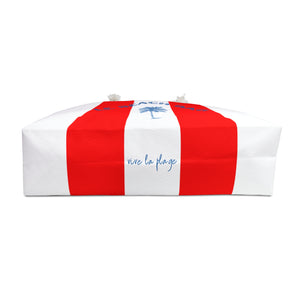 LE BEACH BAG WEEKENDER BAG - STRIPED BEACH BAG WITH PALM TREE DESIGN AND HIDDEN MESSAGE