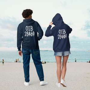 OIB Ocean Isle Beach 28469 ZipCode Unisex Zippered Hoodie