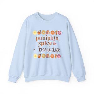Pumpkin Spice and Ocean Life Women's Beach Sweatshirt