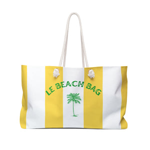 LE BEACH BAG WEEKENDER BAG - STRIPED BEACH BAG WITH PALM TREE DESIGN AND HIDDEN MESSAGE