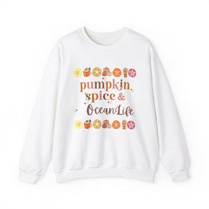 Pumpkin Spice and Ocean Life Women's Beach Sweatshirt