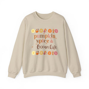 Pumpkin Spice and Ocean Life Women's Beach Sweatshirt
