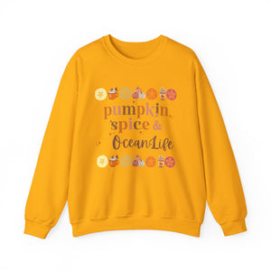 Pumpkin Spice and Ocean Life Women's Beach Sweatshirt