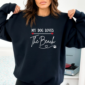MY DOG LOVES THE BEACH WOMENS BEACH SWEATSHIRT