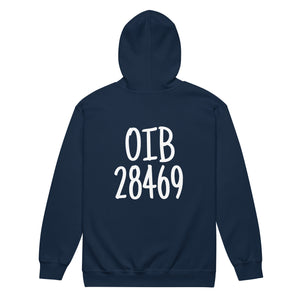 OIB Ocean Isle Beach 28469 ZipCode Unisex Zippered Hoodie
