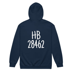 Holden Beach NC 28462 ZipCode Unisex Zippered Hoodie