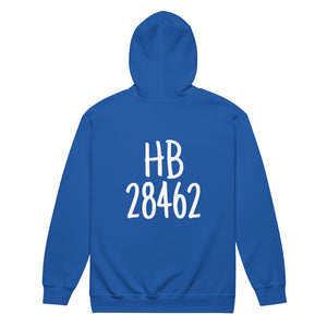 Holden Beach NC 28462 ZipCode Unisex Zippered Hoodie