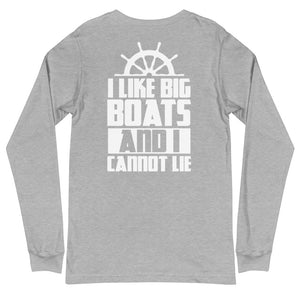 I Like Big Boats And I Cannot Lie Men's Long Sleeve Beach Shirt - Super Beachy