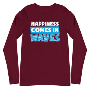 Happiness Comes in Waves Men's Long Sleeve Beach Shirt - Super Beachy