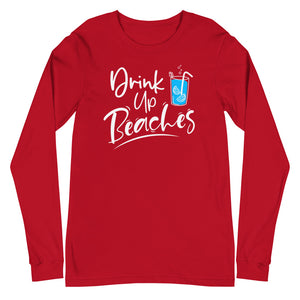 Drink Up Beaches Women's Long Sleeve Beach Shirt - Super Beachy