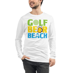 Golf Beach Beer Men's Long Sleeve Beach Shirt - Super Beachy