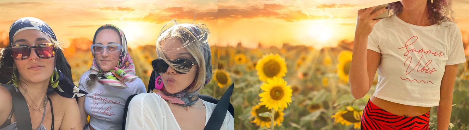 Women's Beach Crop Top features 3 women having summer fun with one wearing our Summer Vibes white crop top.