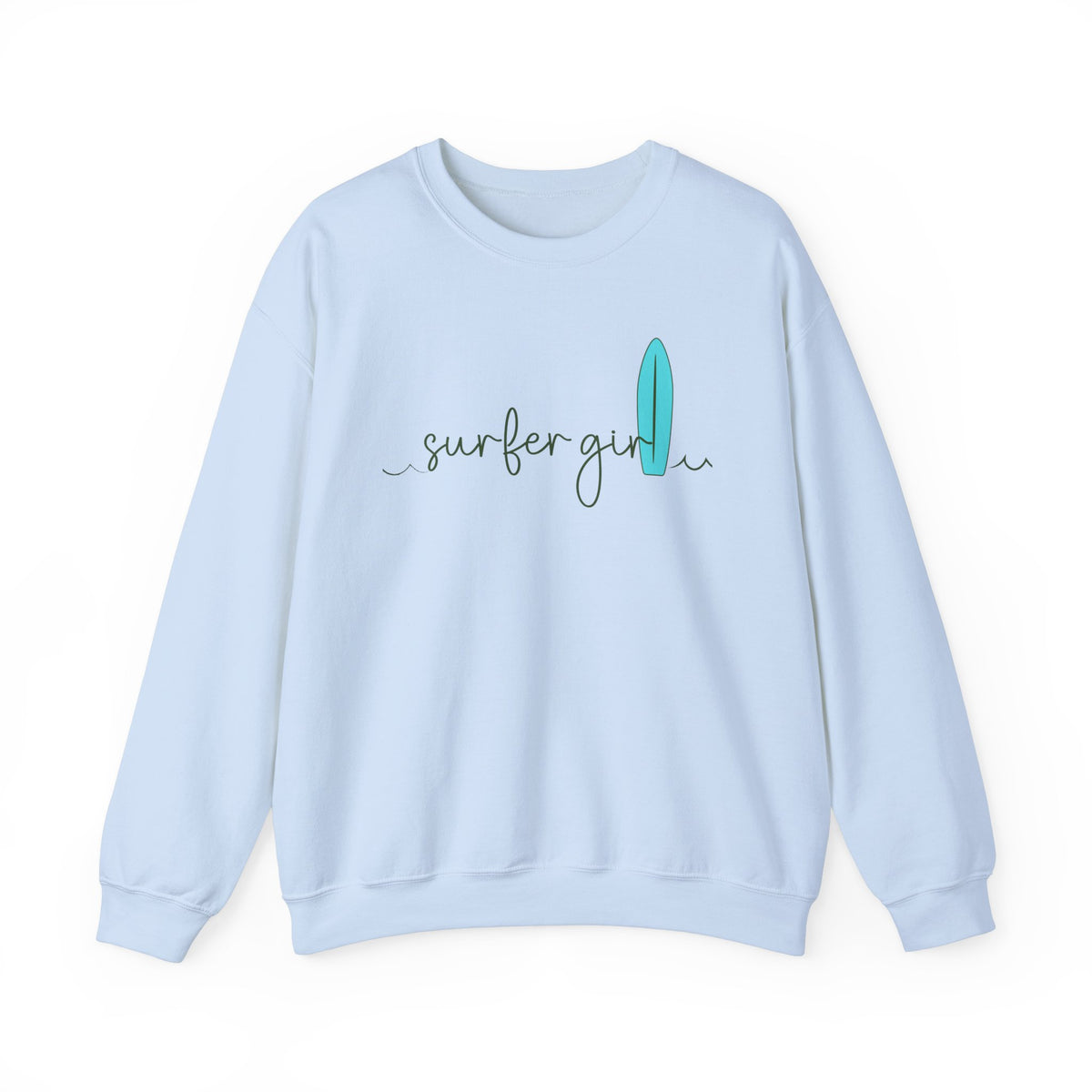 SURFER GIRL AND WAVES WOMEN'S BEACH SWEATSHIRT
