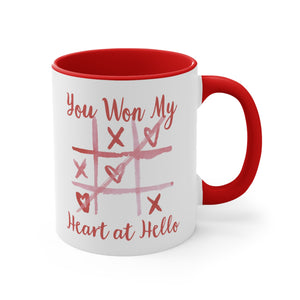 You Won My Heart at Hello Valentines Coffee Mug, 11oz