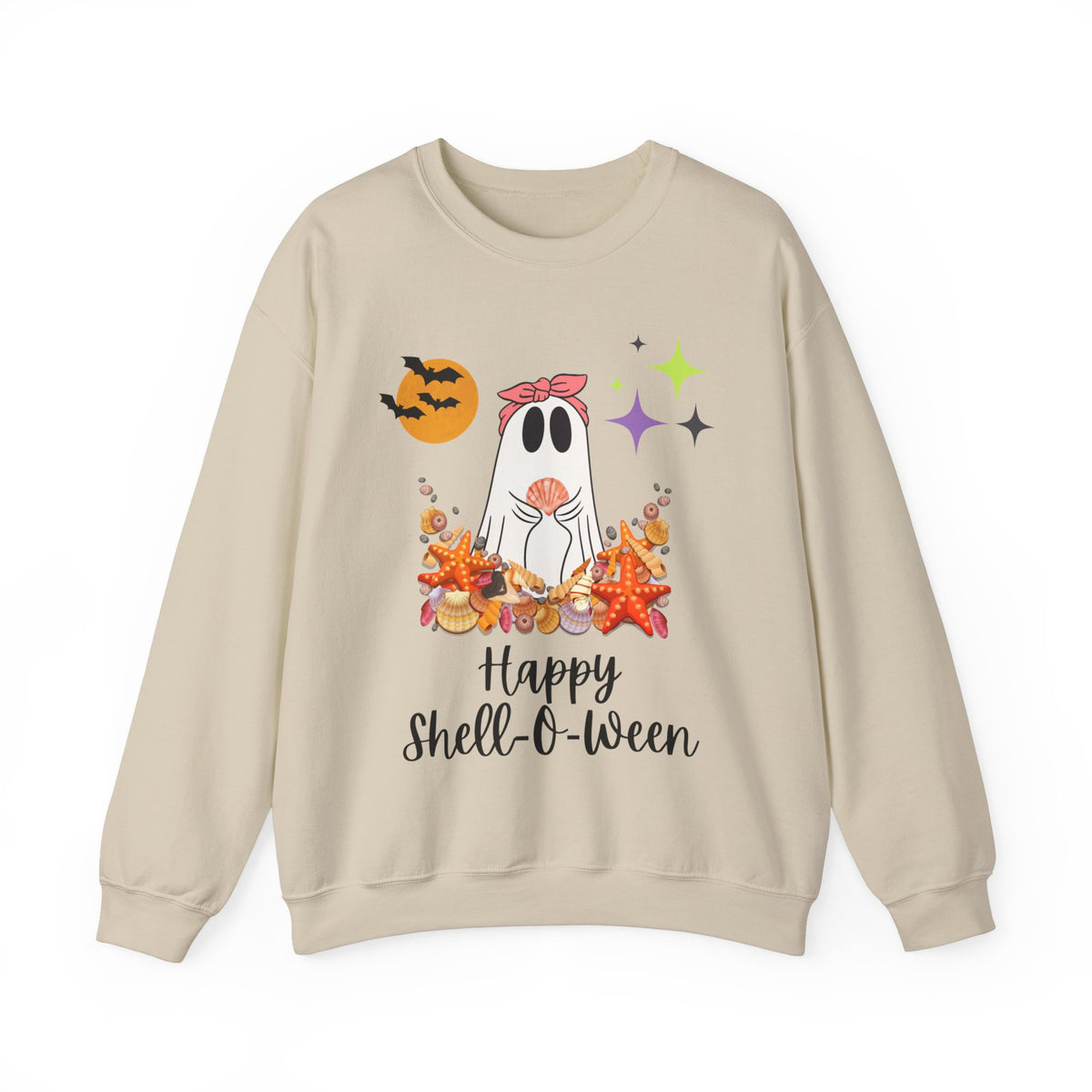 Happy Shell-O-Ween Halloween Women's Beach Sweatshirt  for Shell Collectors and Beach Lovers