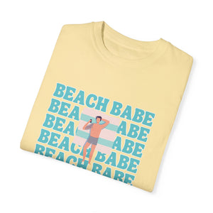 A Guy's Guy Men's Beach T-Shirt 🏳️‍🌈 "  Beach Babe Tanning on Towel"