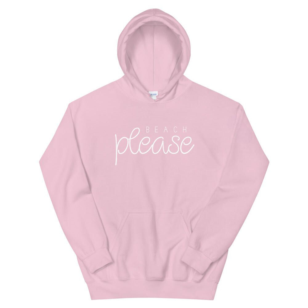 Light Pink Beach Please Womens Hoodie