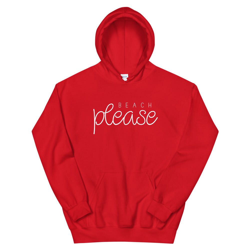 Red Beach Please Womens Hoodie