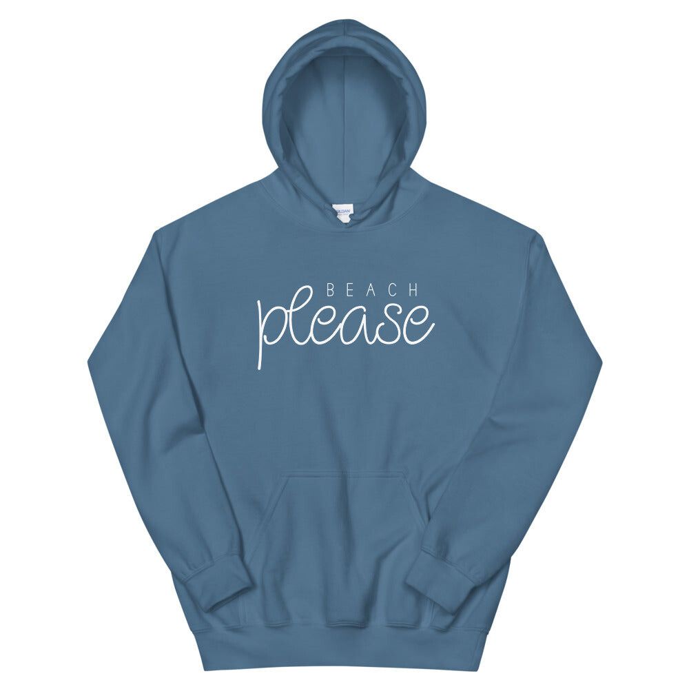 Indigo Blue Beach Please Womens Hoodie