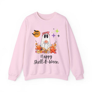 Happy Shell-O-Ween Halloween Women's Beach Sweatshirt  for Shell Collectors and Beach Lovers