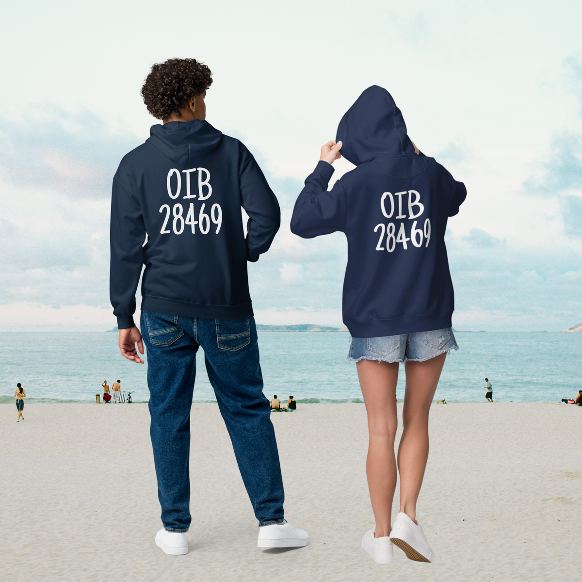OIB Ocean Isle Beach 28469 ZipCode Unisex Zippered Hoodie