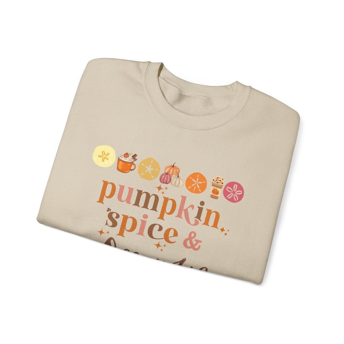 Pumpkin Spice and Ocean Life Women's Beach Sweatshirt