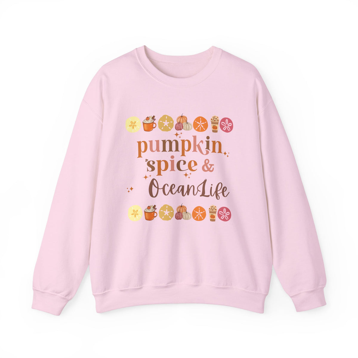 Pumpkin Spice and Ocean Life Women's Beach Sweatshirt