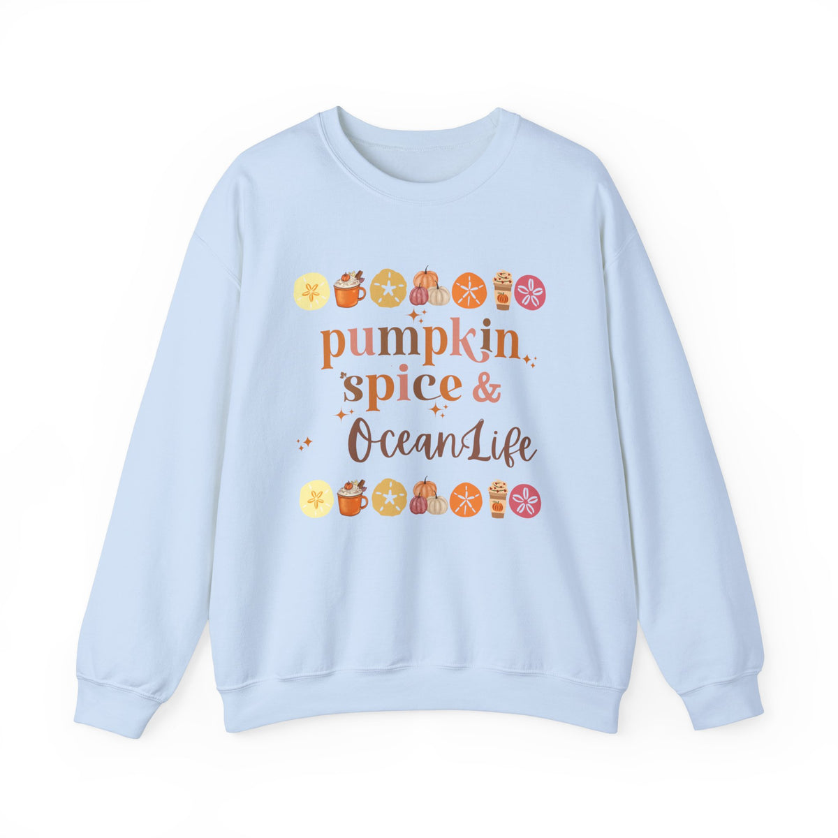 Pumpkin Spice and Ocean Life Women's Beach Sweatshirt