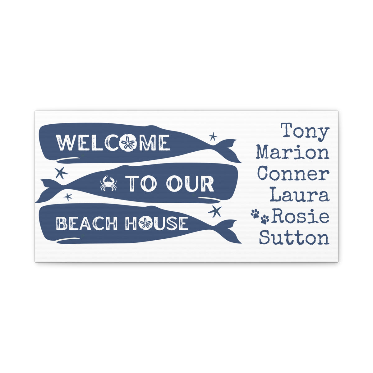 Personalized Welcome To Our Beach House Matte Canvas Wall Art