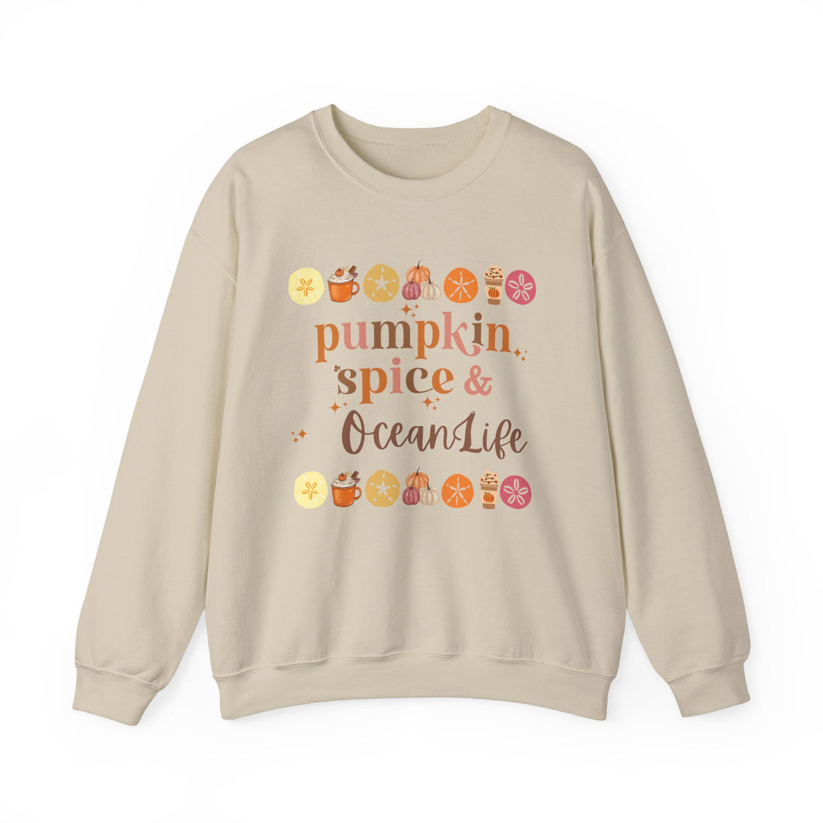 Pumpkin Spice and Ocean Life Women's Beach Sweatshirt