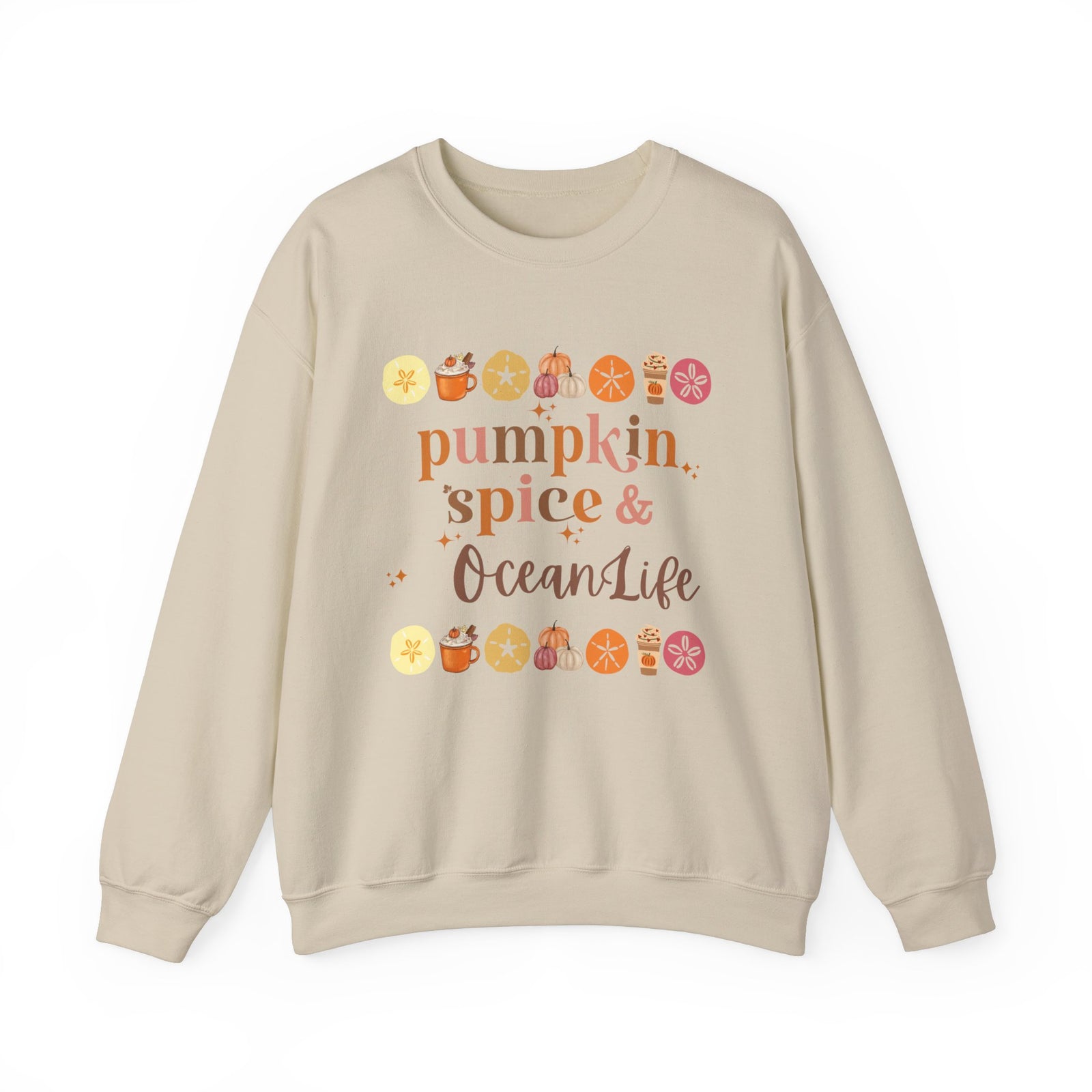 Pumpkin Spice and Ocean Life Women's Beach Sweatshirt