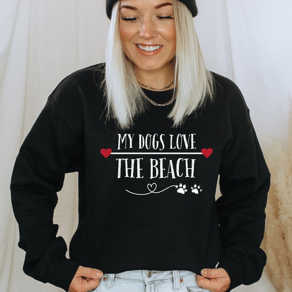 MY DOGS LOVE THE BEACH WOMENS BEACH SWEATSHIRT