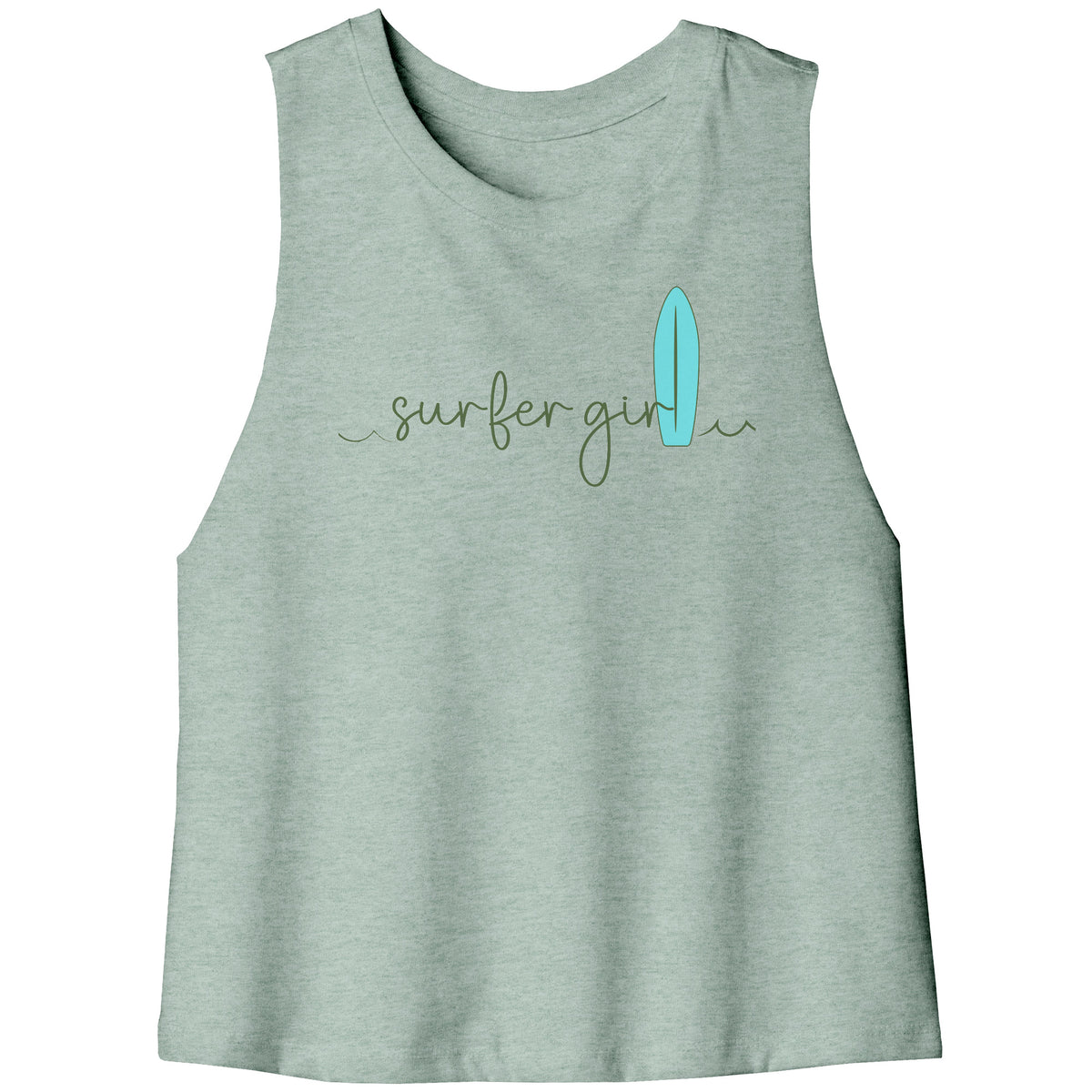 Surfer Girl Racerback Crop Tank Ladies T-Shirt
