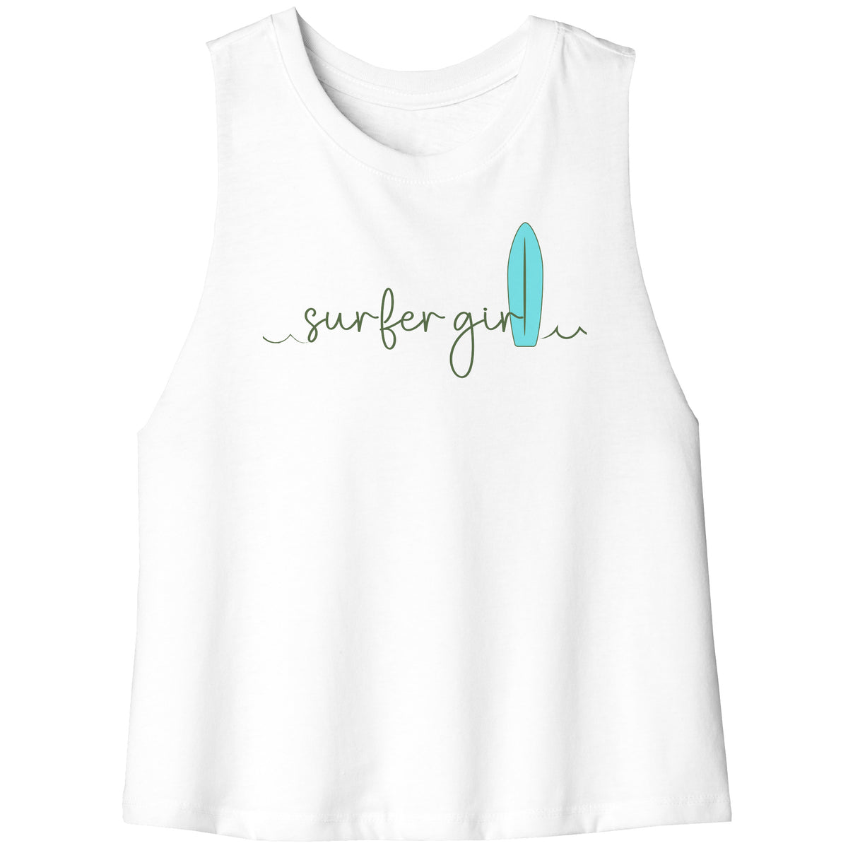 Surfer Girl Racerback Crop Tank Ladies T-Shirt