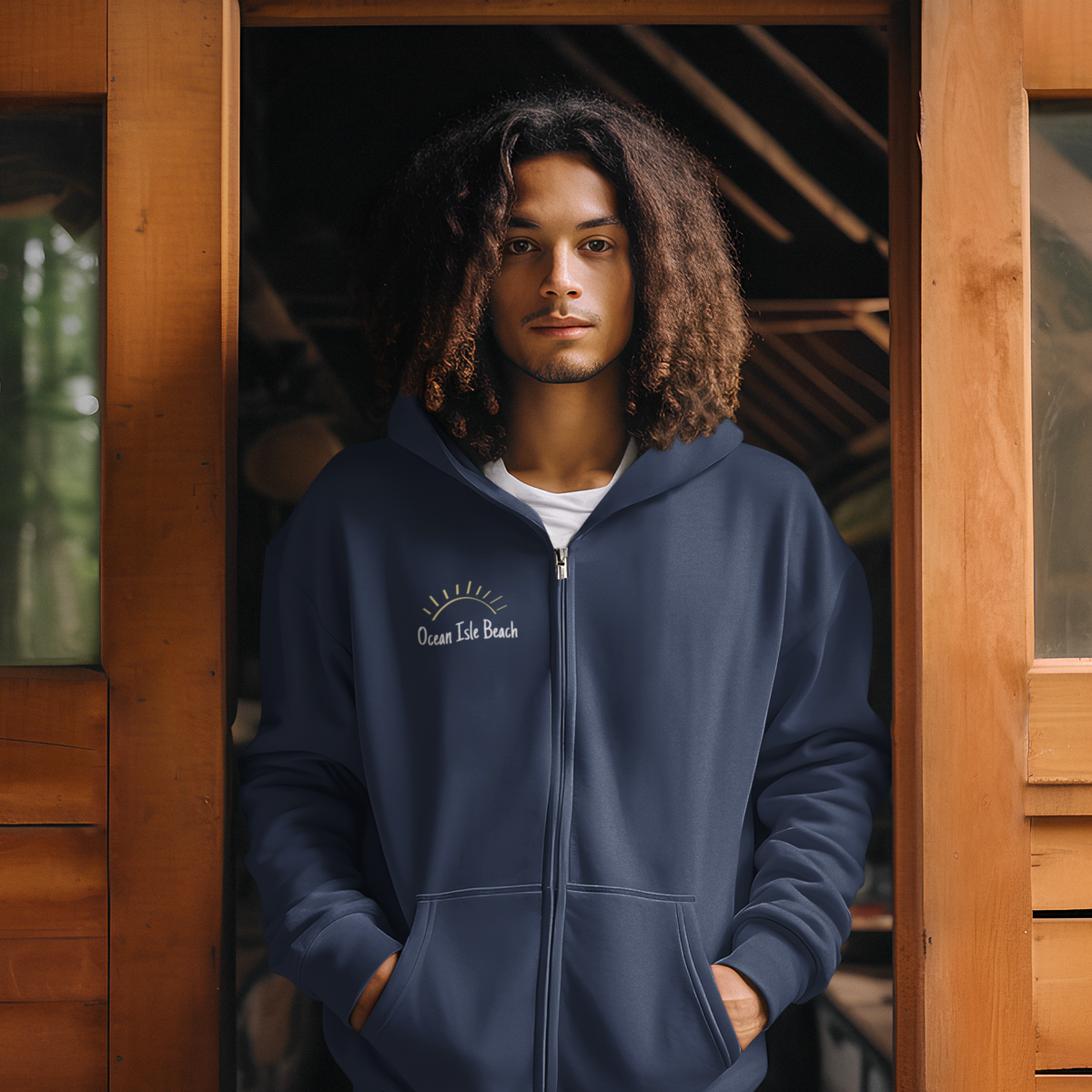 OIB Ocean Isle Beach 28469 ZipCode Unisex Zippered Hoodie