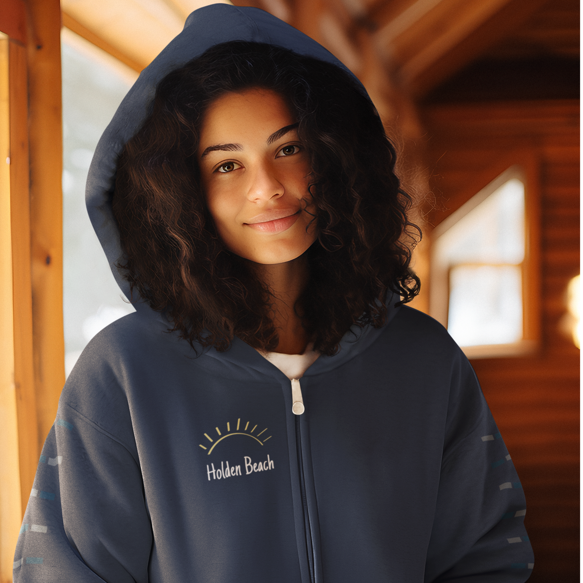 Holden Beach NC 28462 ZipCode Unisex Zippered Hoodie