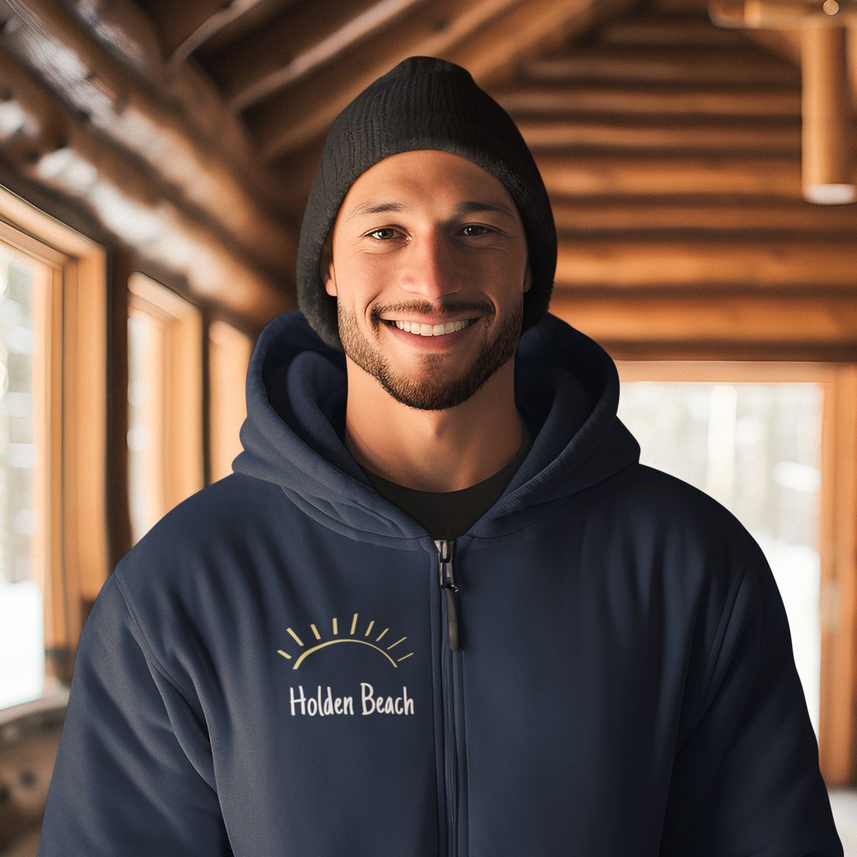 Holden Beach NC 28462 ZipCode Unisex Zippered Hoodie