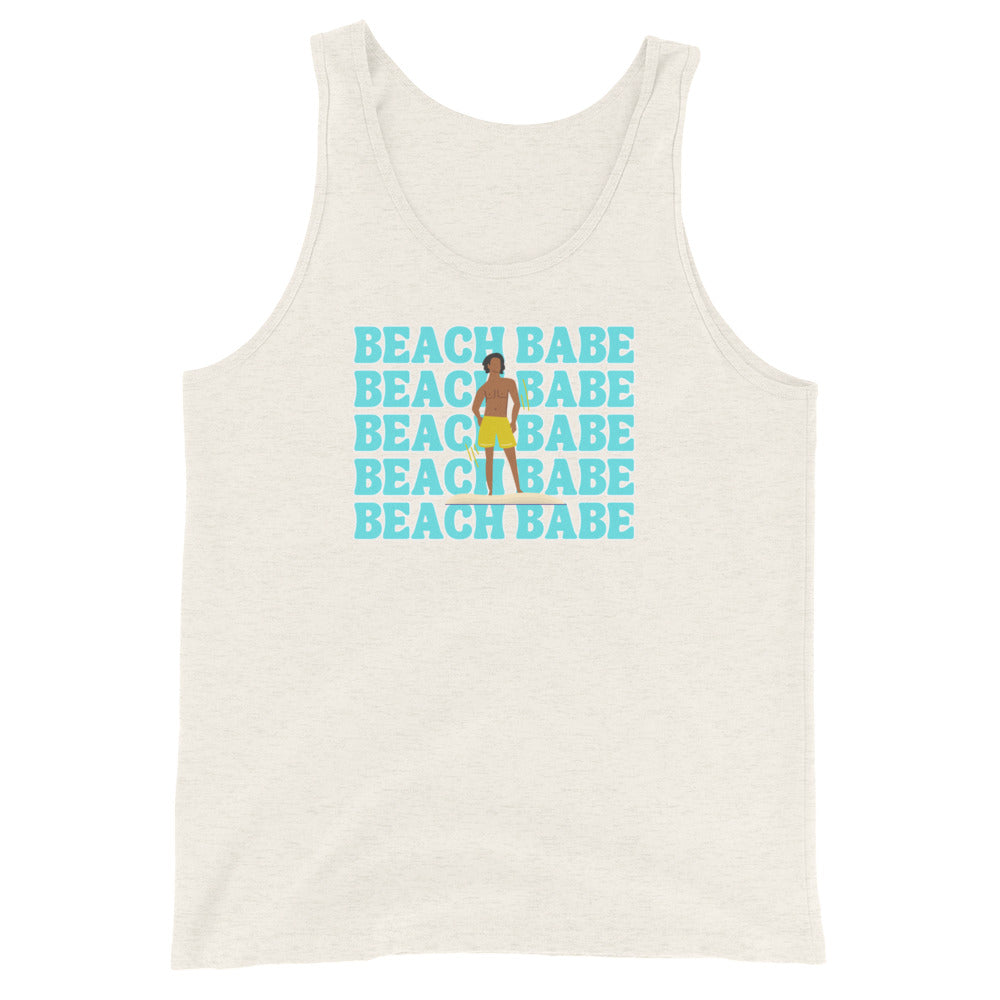 A GUY'S GUY MEN'S BEACH TANK TOP "BEACH BABE SWIM TRUNKS "