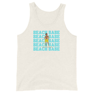 A GUY'S GUY MEN'S BEACH TANK TOP "BEACH BABE SWIM TRUNKS "