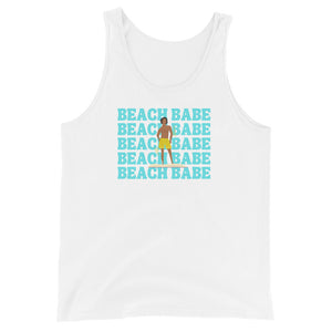 A GUY'S GUY MEN'S BEACH TANK TOP "BEACH BABE SWIM TRUNKS "