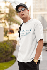 Ocean Isle Beach Longitude and Latitude Beach T-Shirt (With Free Standard Shipping)