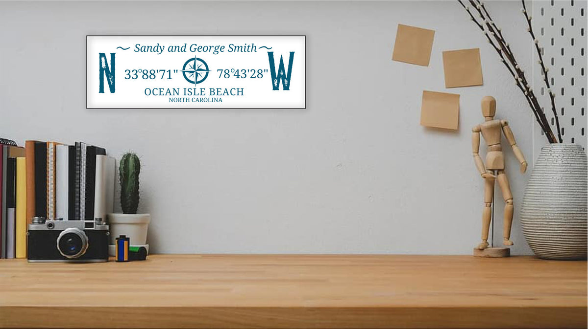 Personalized Name & Address/GPS Coordinates Welcome Sign