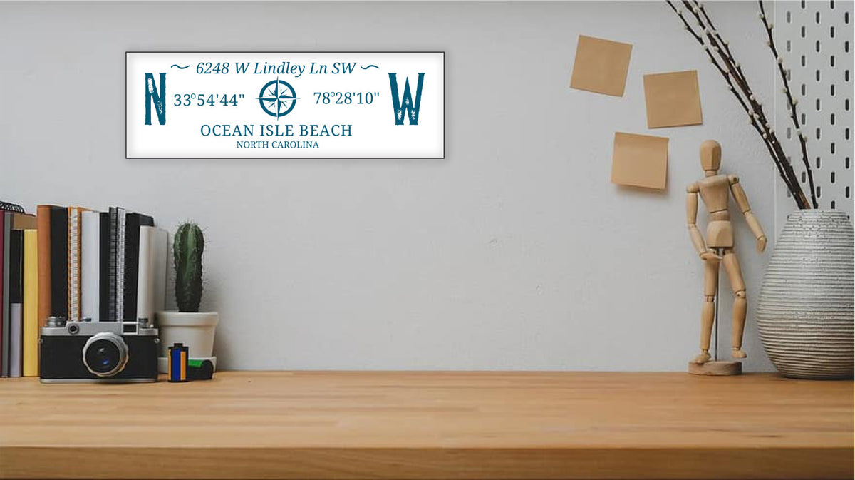 Personalized Name & Address/GPS Coordinates Welcome Sign