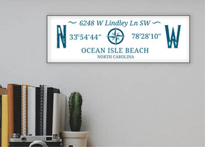 Personalized Name & Address/GPS Coordinates Welcome Sign