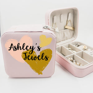 Personalized Pink Jewelry Box for Rings, Earrings and More