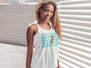 Beach Babe in Swim Suit Women's Racerback Beach Tank Top